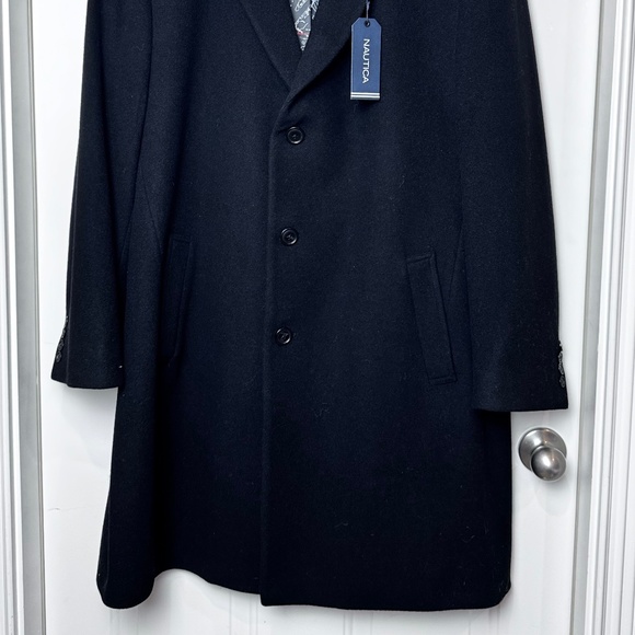 NWT Men's Nautica Barge Classic Fit Wool Cashmere Overcoat R48 - Picture 2 of 8